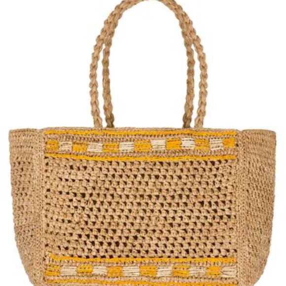 ROUJE Saffran Raffia Basket Bag Tote RARE - Picture 1 of 6